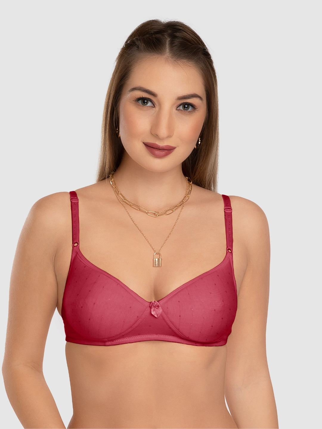 Daisy Dee Crimson Red Padded Non Wired Full Coverage Bra NCHL-Crimson Red