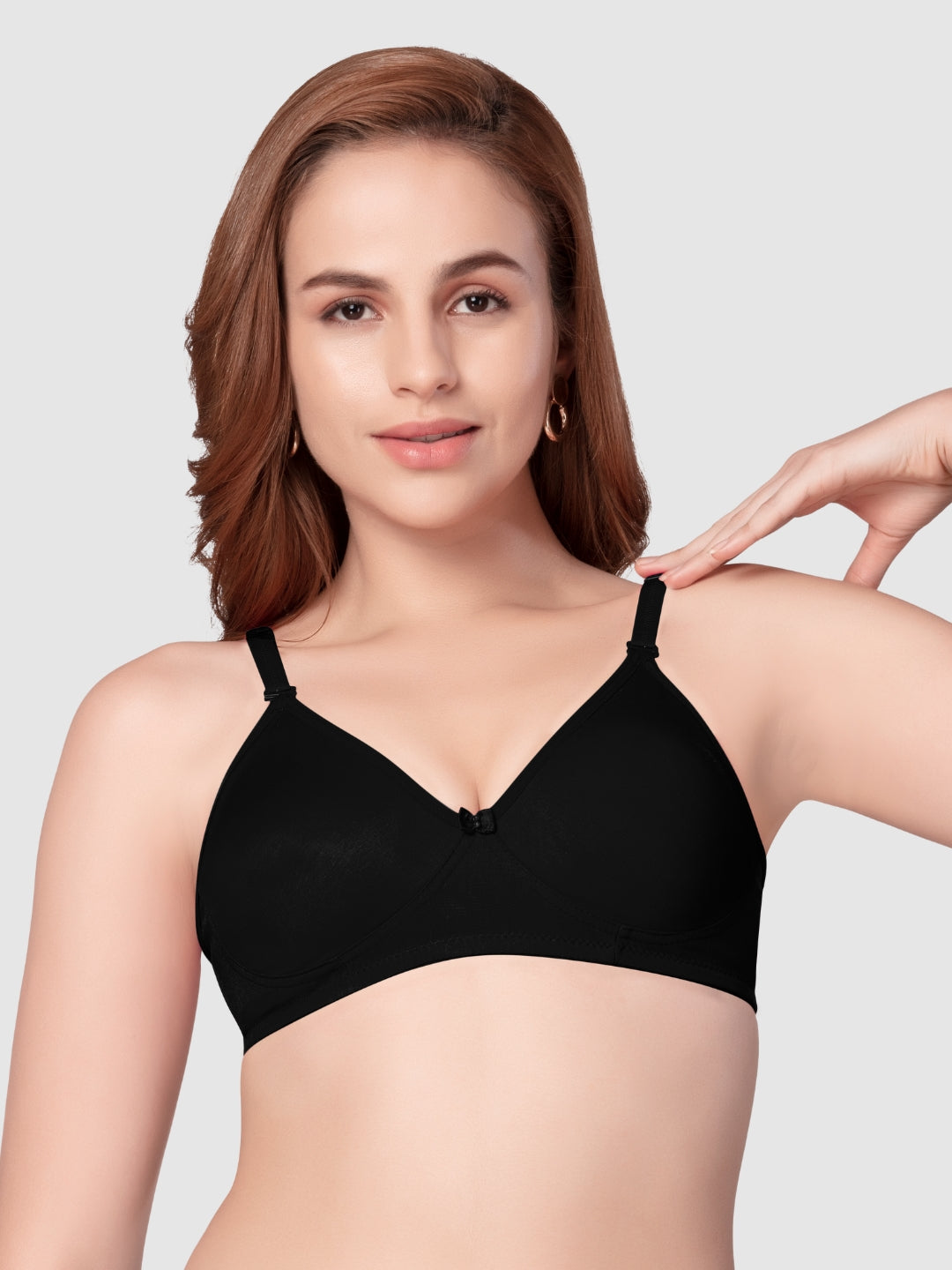 Daisy Dee Black Non Padded Non Wired Full Coverage Bra NESPRT-Black