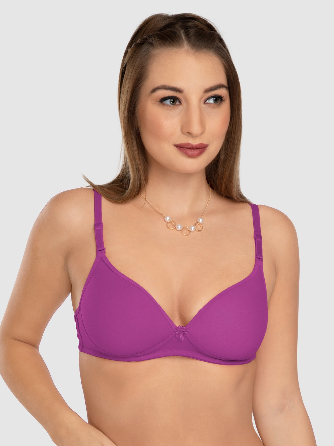Daisy Dee Mauve Padded Non Wired 3/4th Coverage Everyday Bra - NMSTI-Mouve
