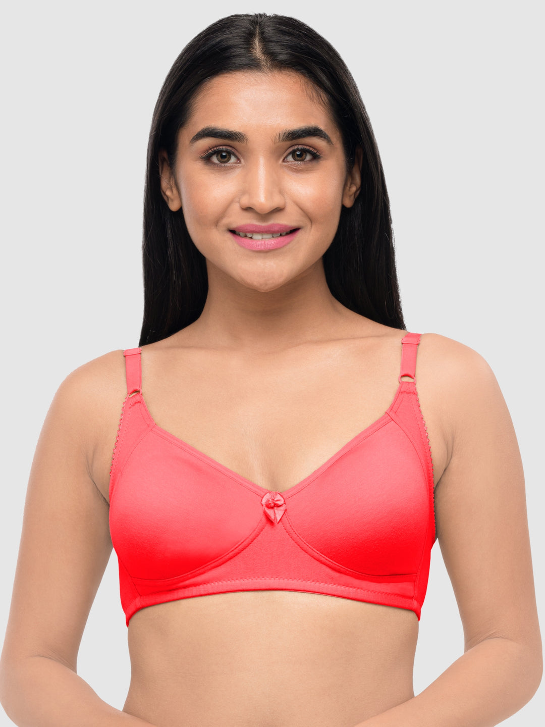 Lovable Coral Pink Non Padded Non Wired Full Coverage Bra Contours-C Pink
