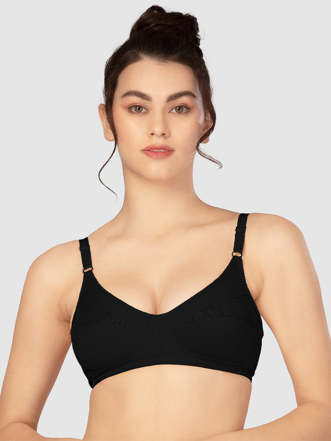 Lovable Black Non Padded Non Wired Full Coverage Bra L-0196-BLACK