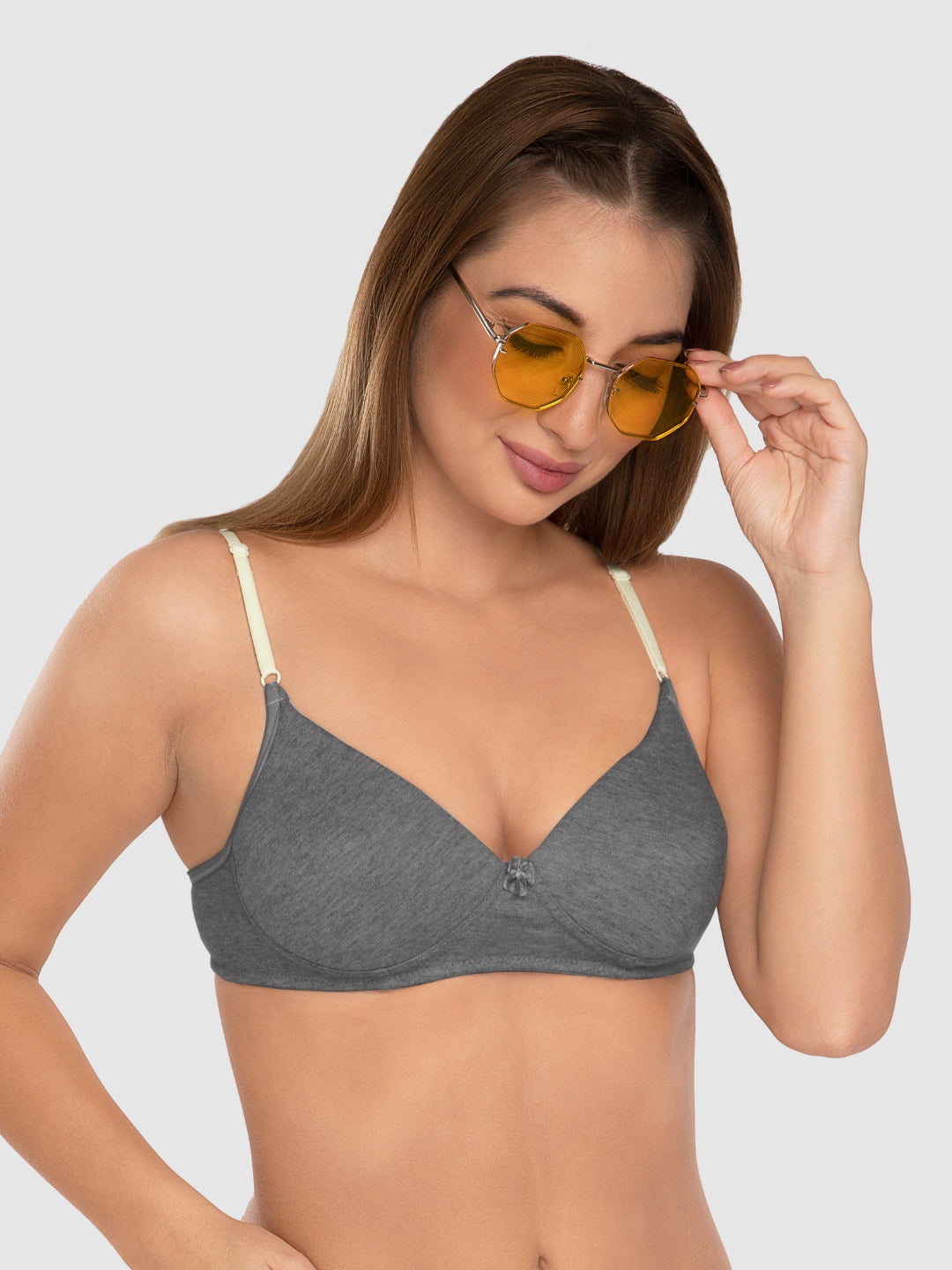 Daisy Dee Dark Grey Padded Non Wired Full Coverage Bra NJZZ -D/Grey
