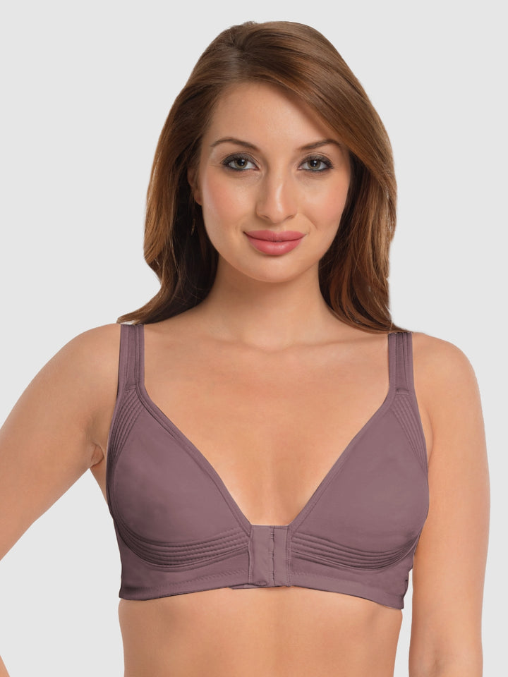 Daisy Dee Berry Non Padded Non-Wired Full Coverage Front Open Bra - NRIA-Berry
