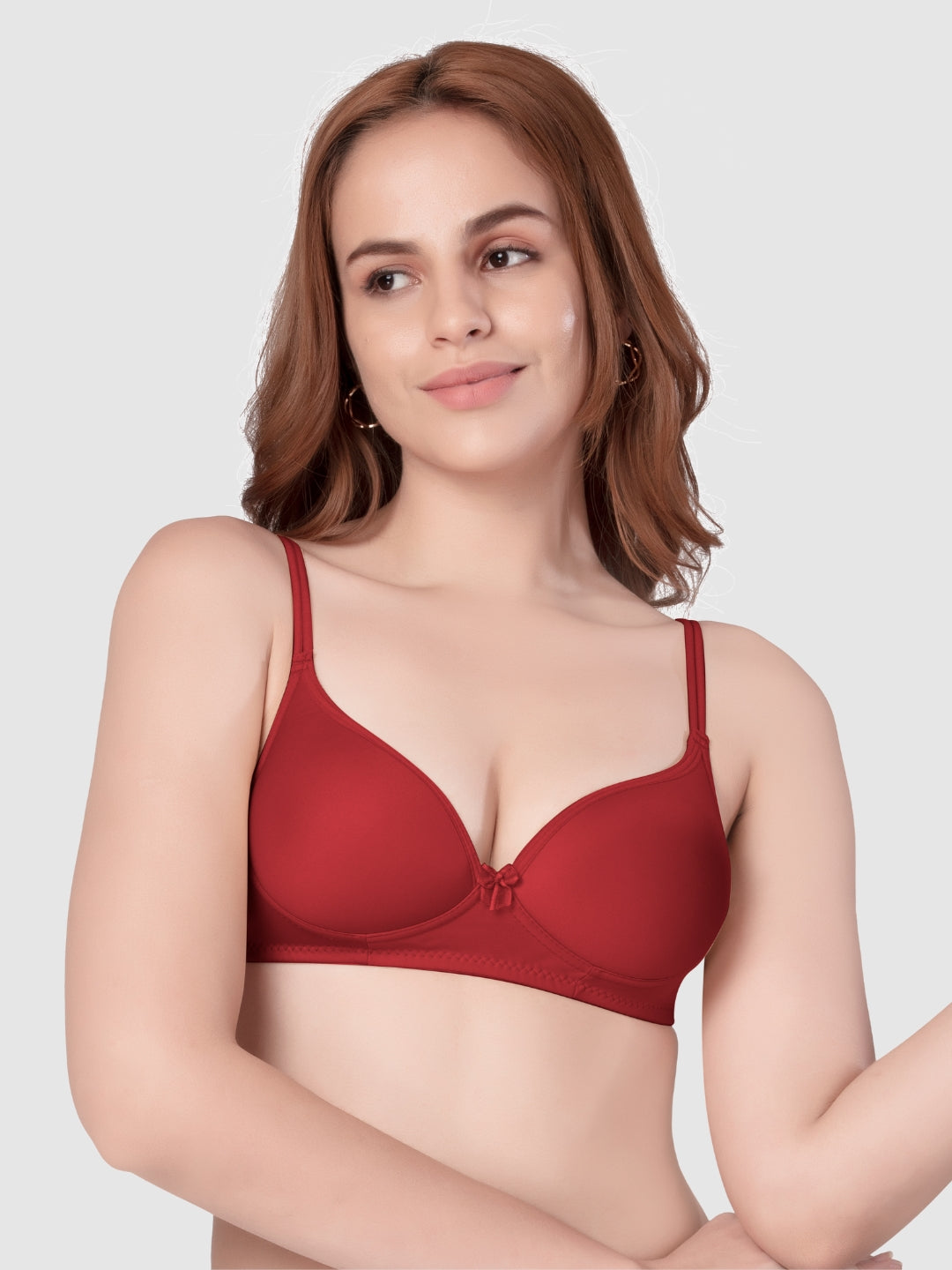 Daisy Dee Maroon Padded Non Wired Full Coverage Bra NKWI-Maroon