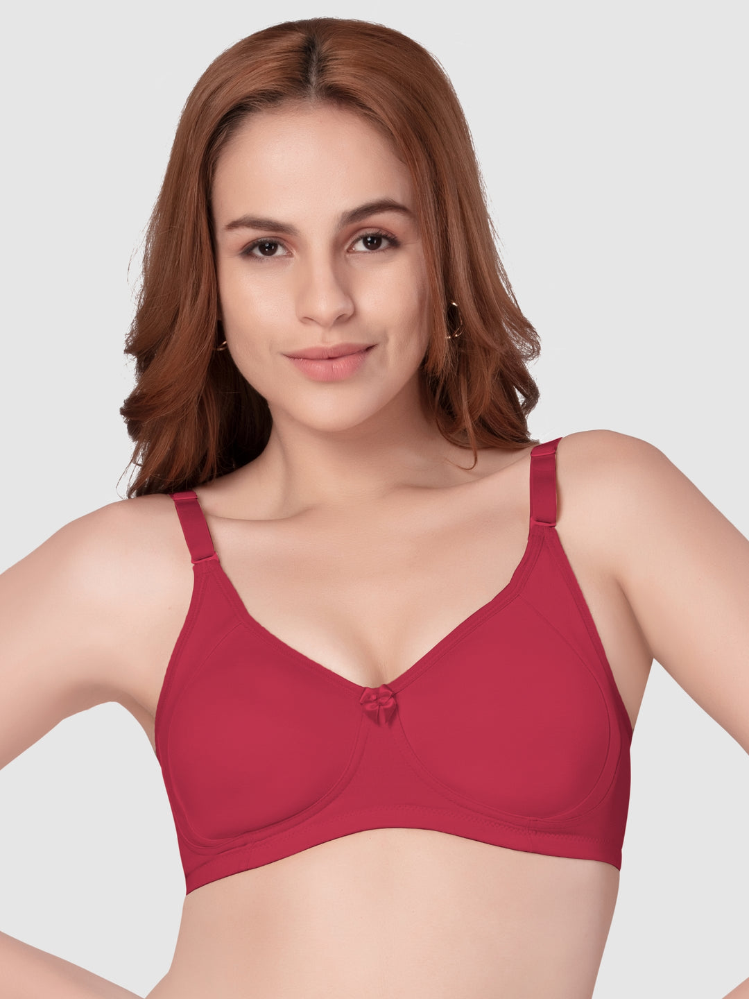 Daisy Dee Crimson Red Lightly Padded Non Wired Full Coverage Bra - NZNTH-Crimson Red