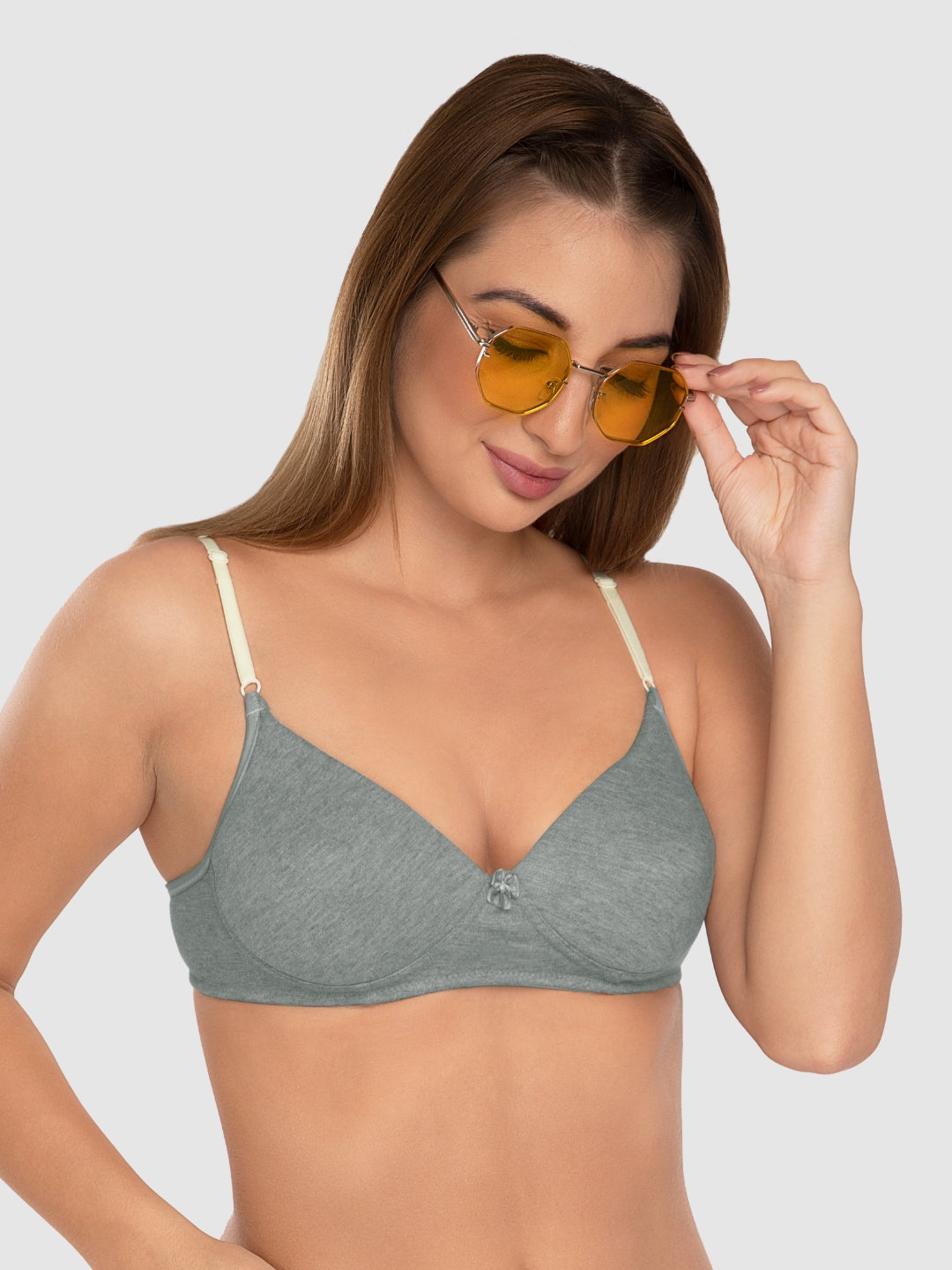 Daisy Dee Light Grey Padded Non Wired Full Coverage Bra NJZZ -L/Grey