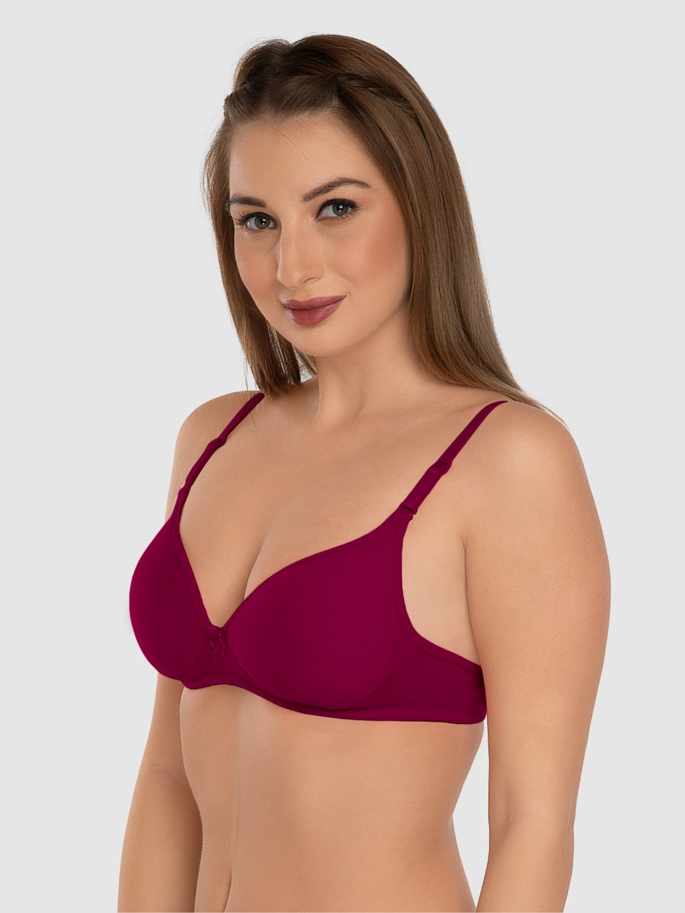 Daisy Dee Rose Pink Padded Non Wired 3/4th Coverage Everyday Bra - NMSTI-R. Pink