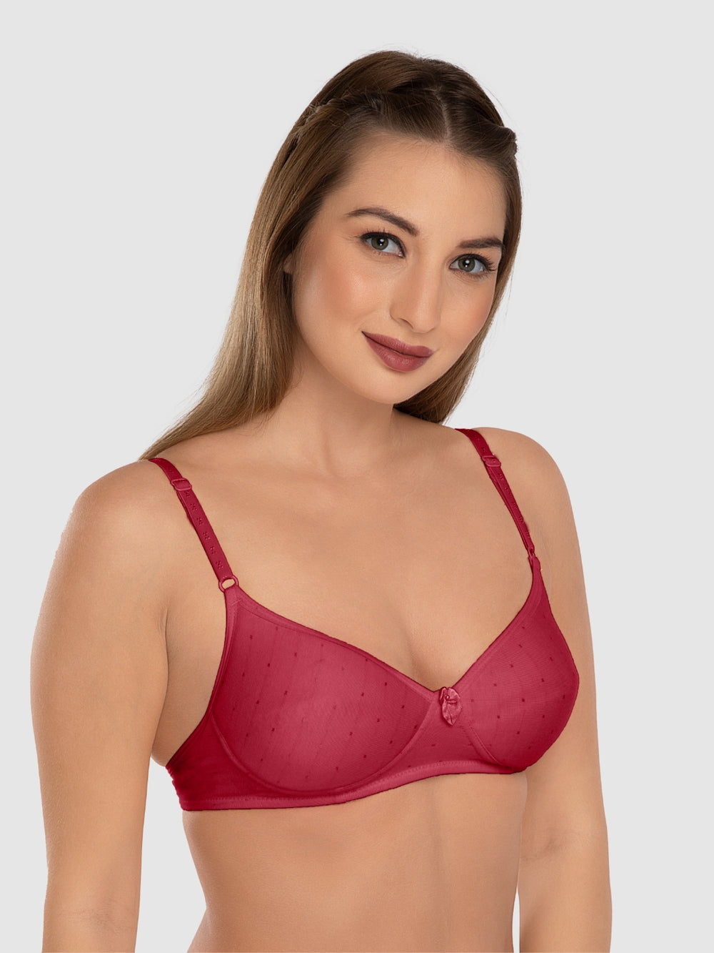 Daisy Dee Crimson Red Padded Non Wired Full Coverage Bra NCHL-Crimson Red