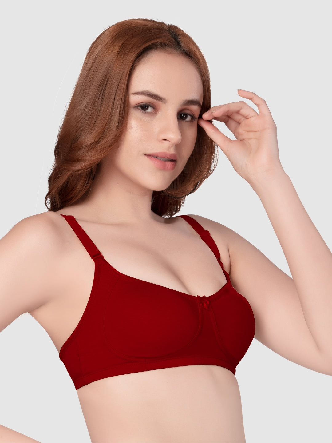 Daisy Dee B Red Non Padded Non-Wired Full Coverage T-Shirt Bra - NZYA-Brilliant Red