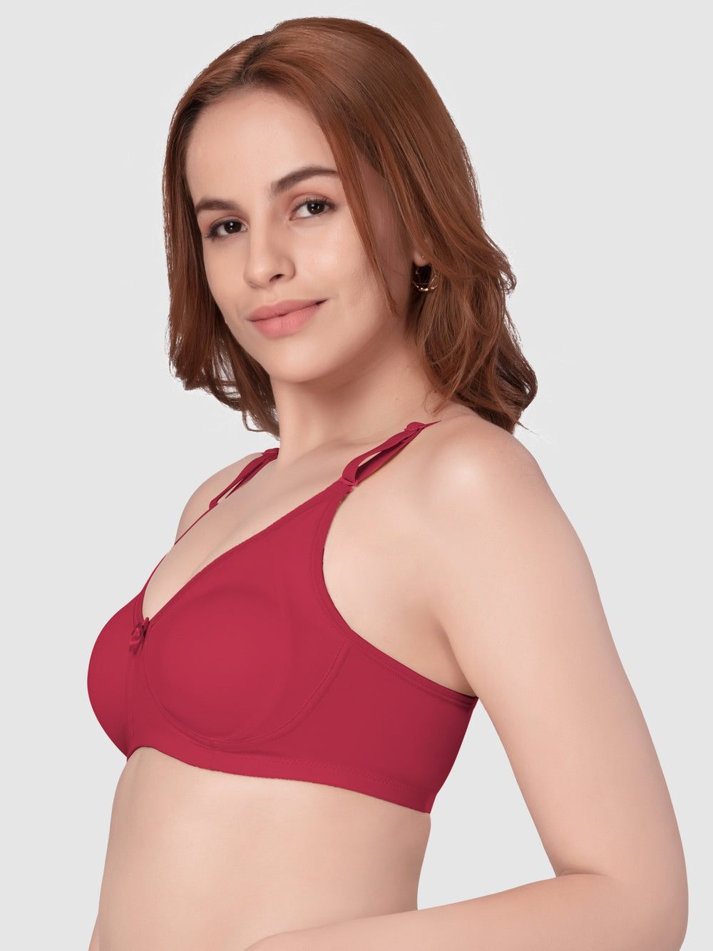 Daisy Dee Crimson Red Lightly Padded Non Wired Full Coverage Bra - NZNTH-Crimson Red