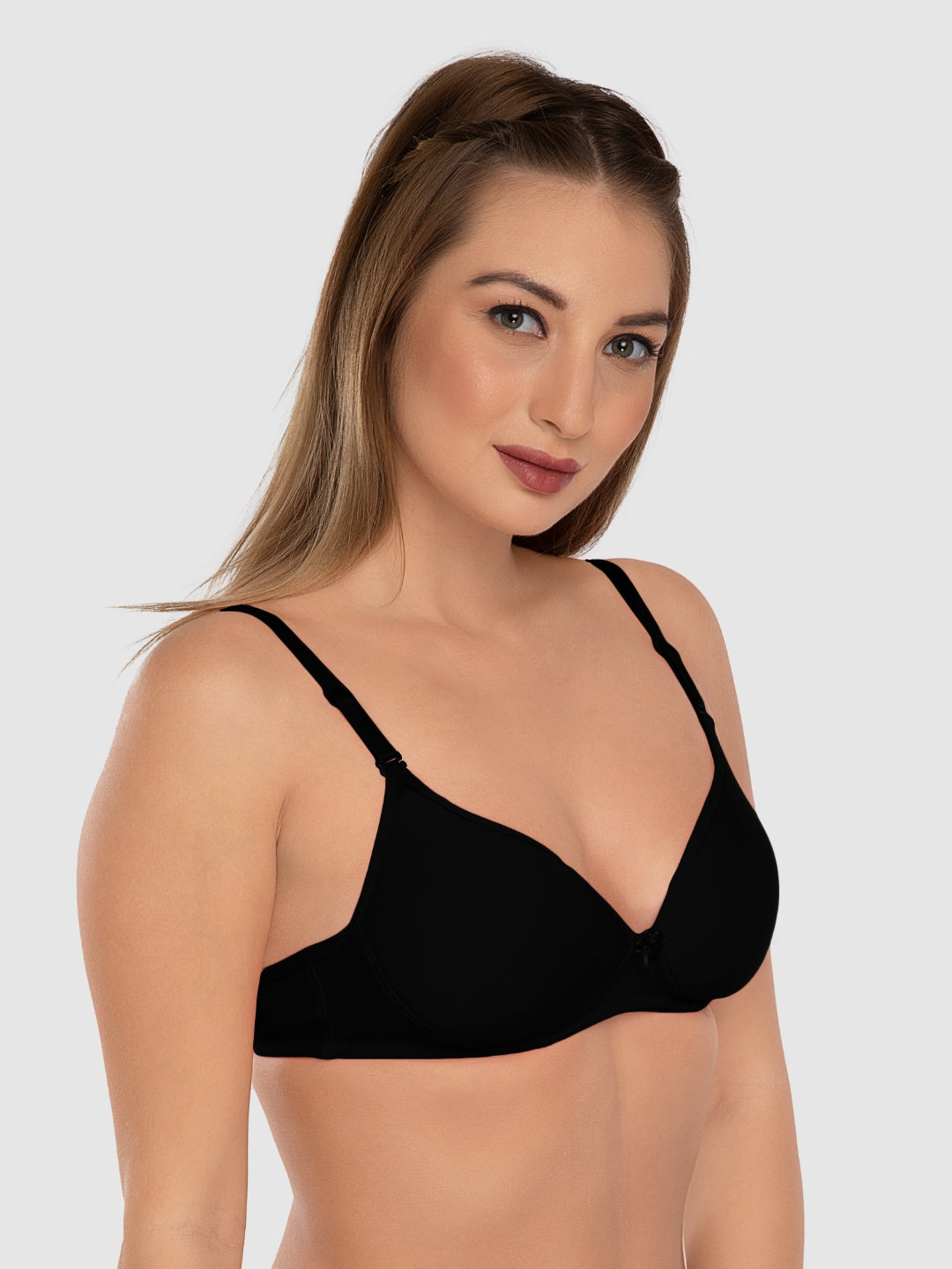 Daisy Dee Black Padded Non Wired 3/4th Coverage Everyday Bra - NMSTI-Black