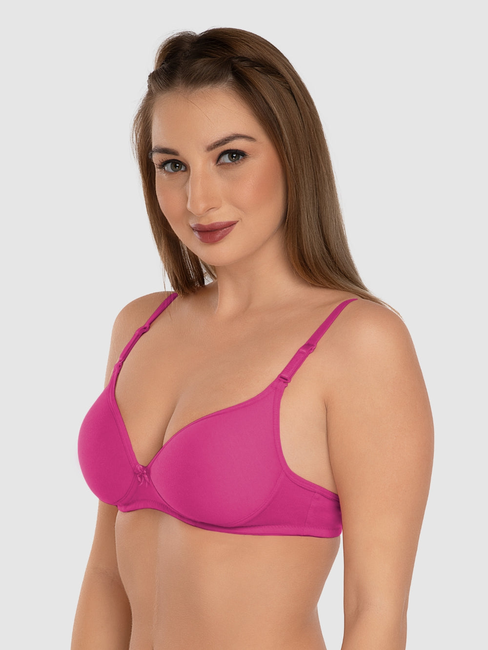 Daisy Dee Dark Pink Padded Non Wired 3/4th Coverage Everyday Bra NMSTI-D. Pink