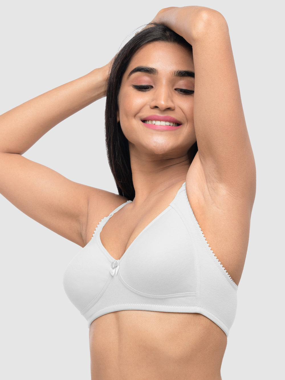 Lovable White Non Padded Non Wired Full Coverage Bra Contours-White