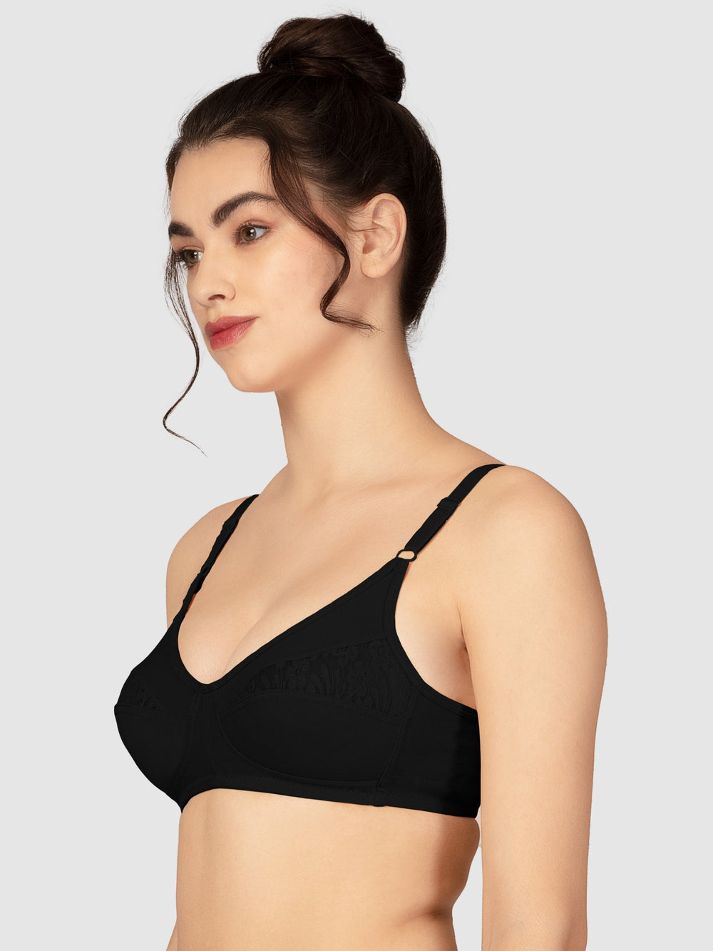 Lovable Black Non Padded Non Wired Full Coverage Bra L-0196-BLACK