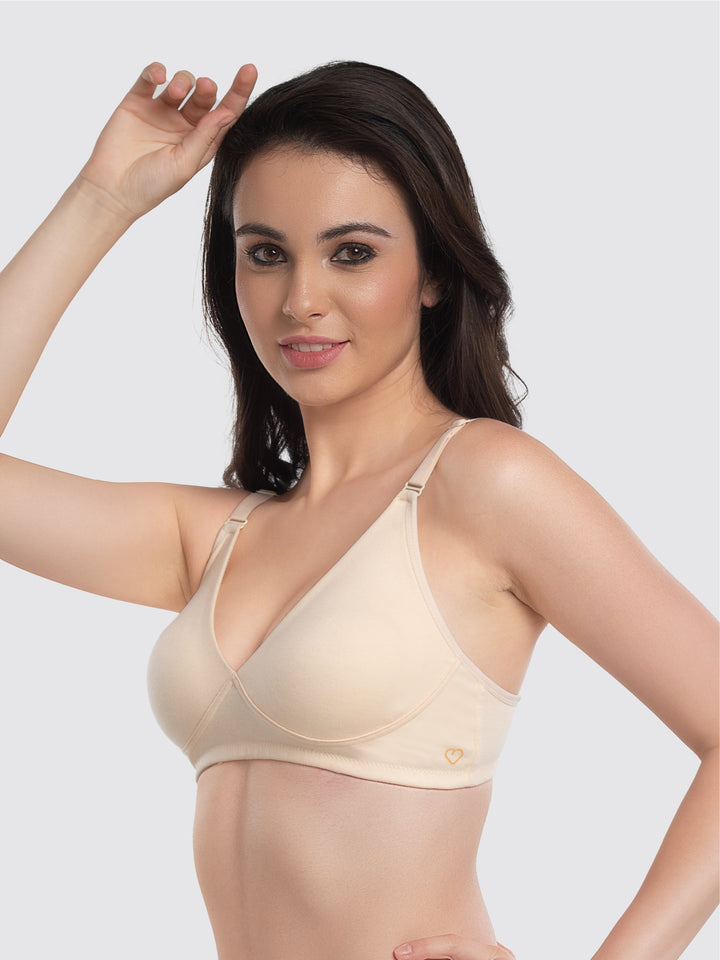 Lovable Cream Non Padded Non Wired Full Coverage Bra LE-237-Cream