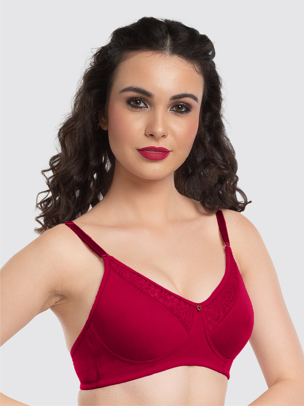 Lovable Light Maroon Padded Non Wired Full Coverage Bra LE-225-L. Maroon