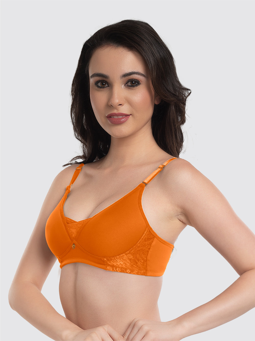Lovable Sunset Yellow Padded Non Wired Full Coverage Bra LE-239-Sunset Yellow