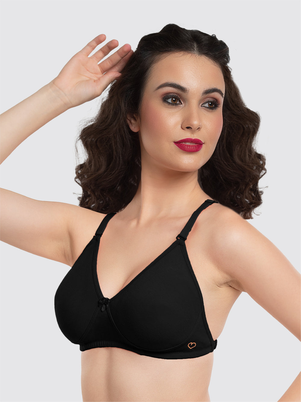 Lovable Black Non Padded Non Wired Full Coverage Bra LE-230-Black