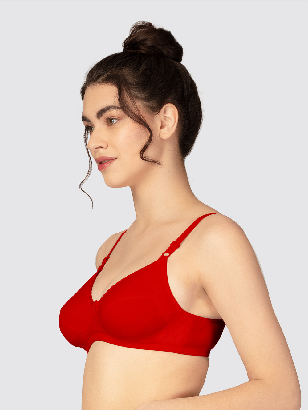 Lovable Red Non Padded Non Wired Full Coverage Bra - COMFYST Prime-Red