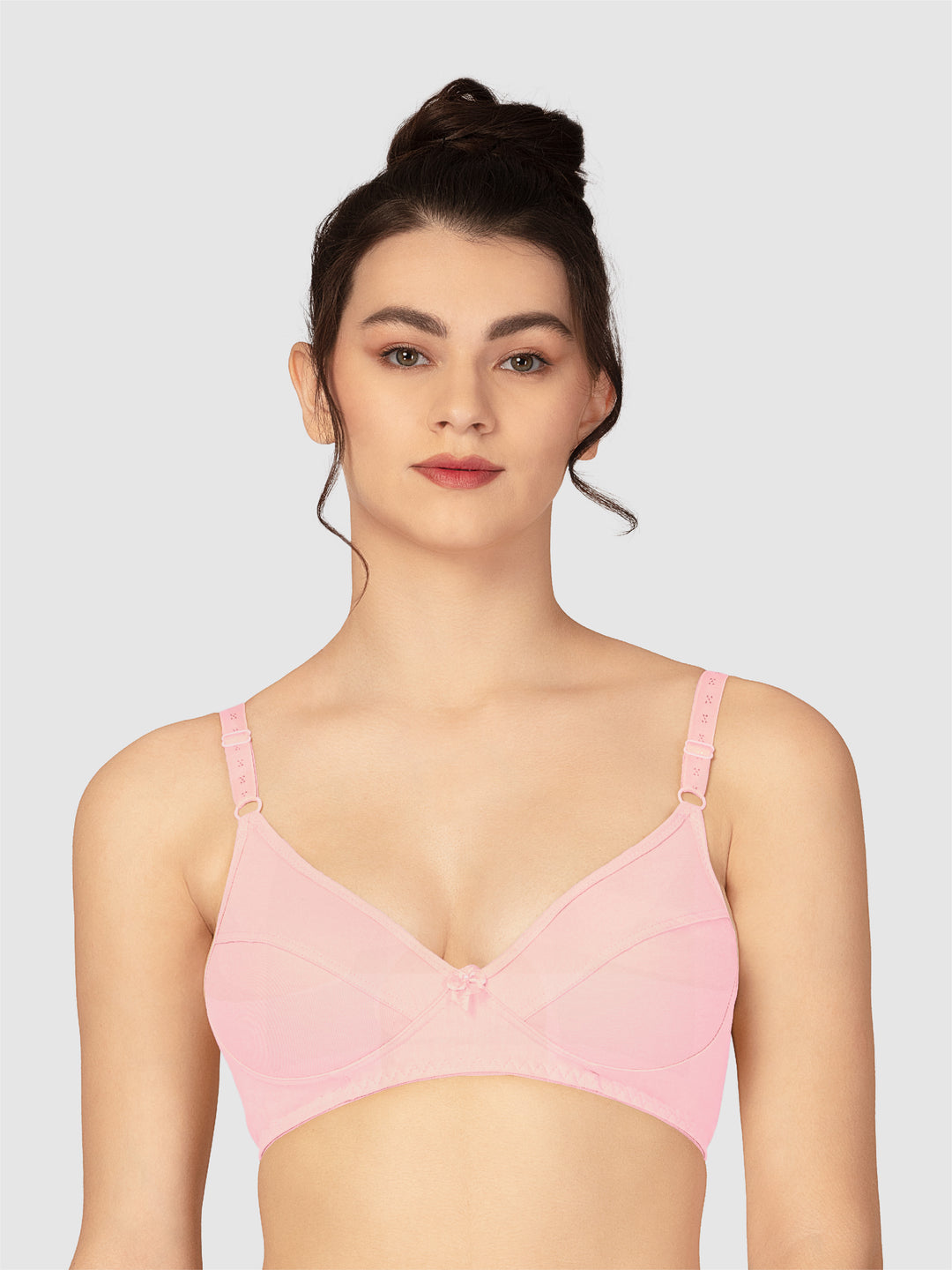 Lovable Baby Pink Non Padded Non Wired Full Coverage Bra L-1797-BABY PINK