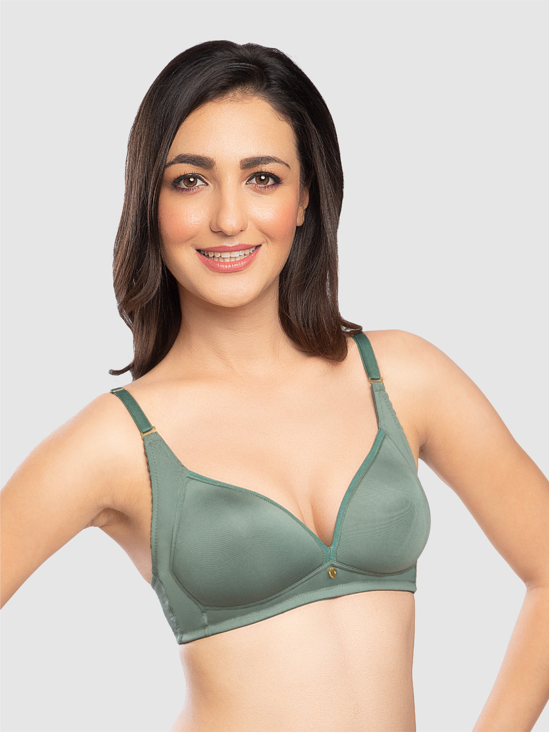 Lovable Green Padded Non Wired Full Coverage Bra LE-234-Green