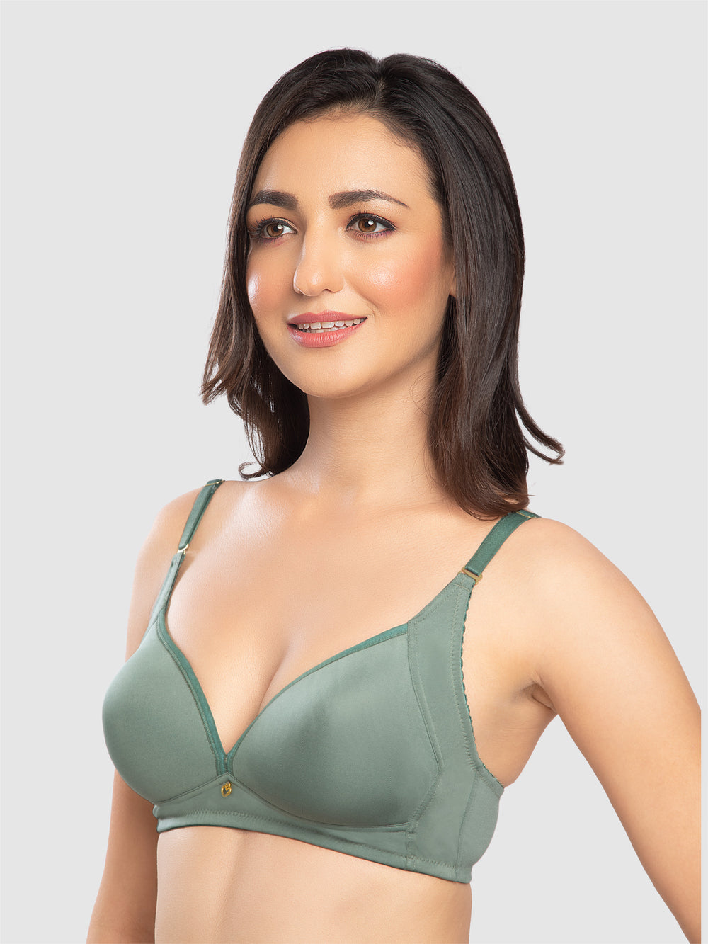 Lovable Green Padded Non Wired Full Coverage Bra LE-234-Green