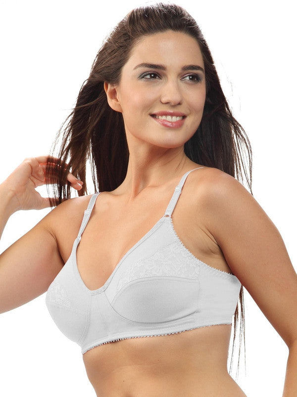 Lovable White Non Padded Non Wired Full Coverage Bra L-0196_WHITE-Lovable India