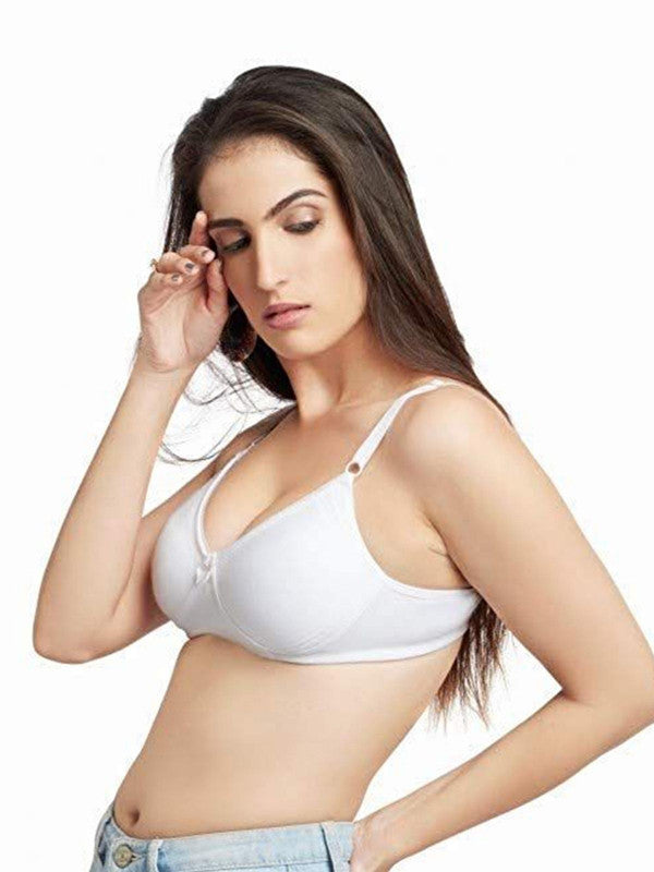 Lovable White Non Padded Non Wired Full Coverage Bra CLASSIC - White-Lovable India