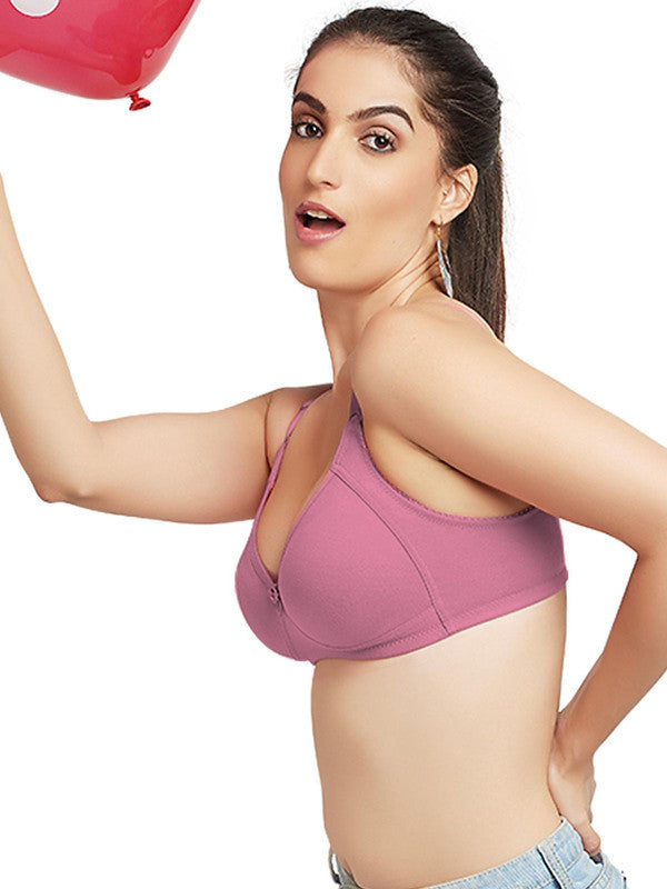 Lovable Onion Pink Non Padded Non Wired Full Coverage Bra Contours_O Pink-Lovable India