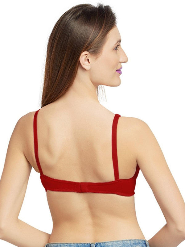 Lovable Dark Red Non Padded Non Wired Full Coverage Bra ULTRA-Dark Red-Lovable India