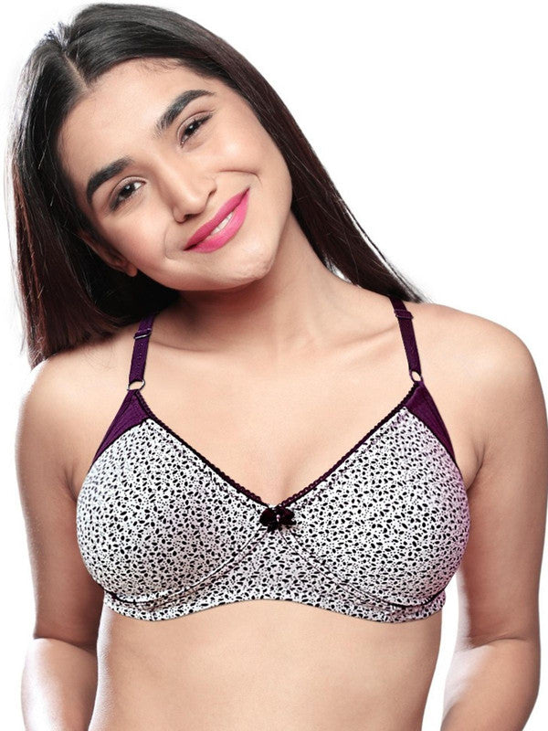 Lovable Cream-Wine Non Padded Non Wired Full Coverage Bra LE-223-Cream-Wine