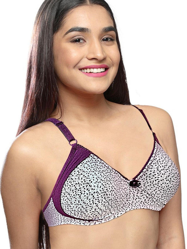 Lovable Cream-Wine Non Padded Non Wired Full Coverage Bra LE-223-Cream-Wine