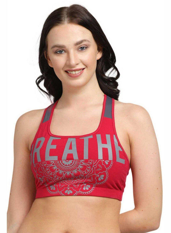 Lovable Fushcia Padded Non Wired Full Coverage Bra MANTRA PRINT-Fuchsia-Lovable India