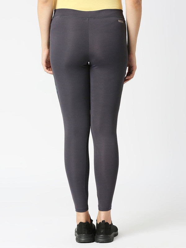 Women Steel Grey Solid Yoga Pants - PACER HD-STG