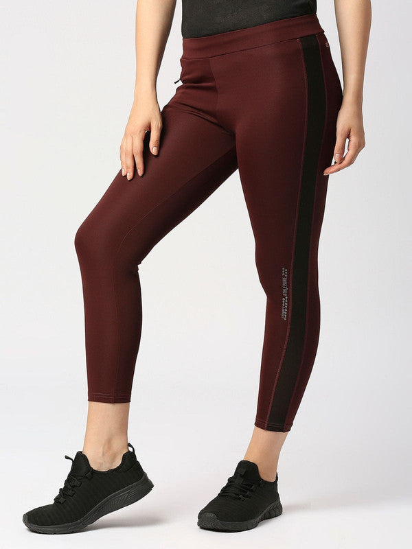 Women Wine Solid Tights - RAD INTENSE TRACK-WN-Lovable India