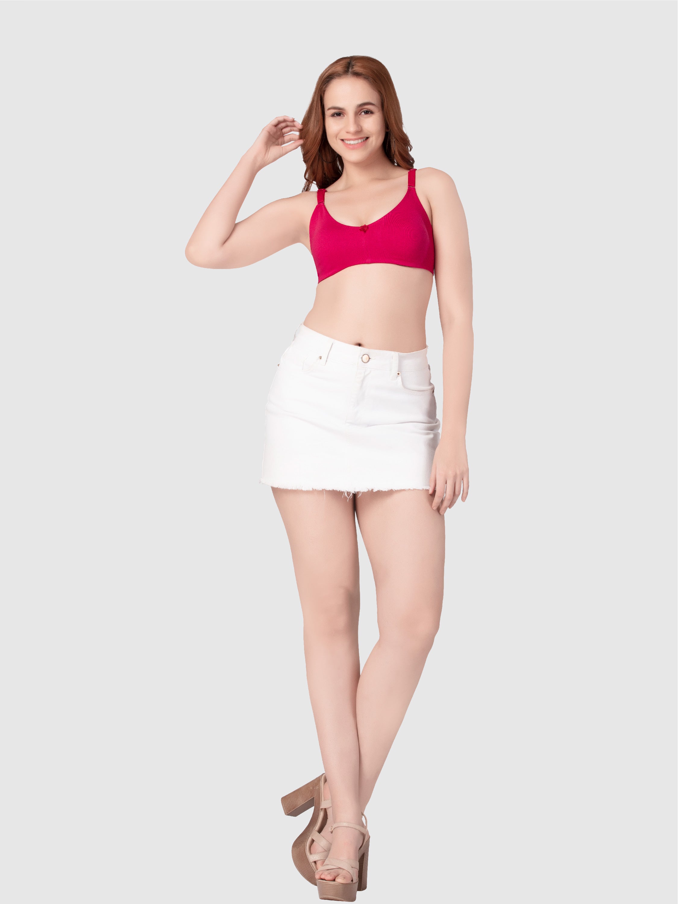 Daisy Dee Rani Pink Non Padded Non-Wired Full Coverage T-Shirt Bra - NANYA-Rani Pink