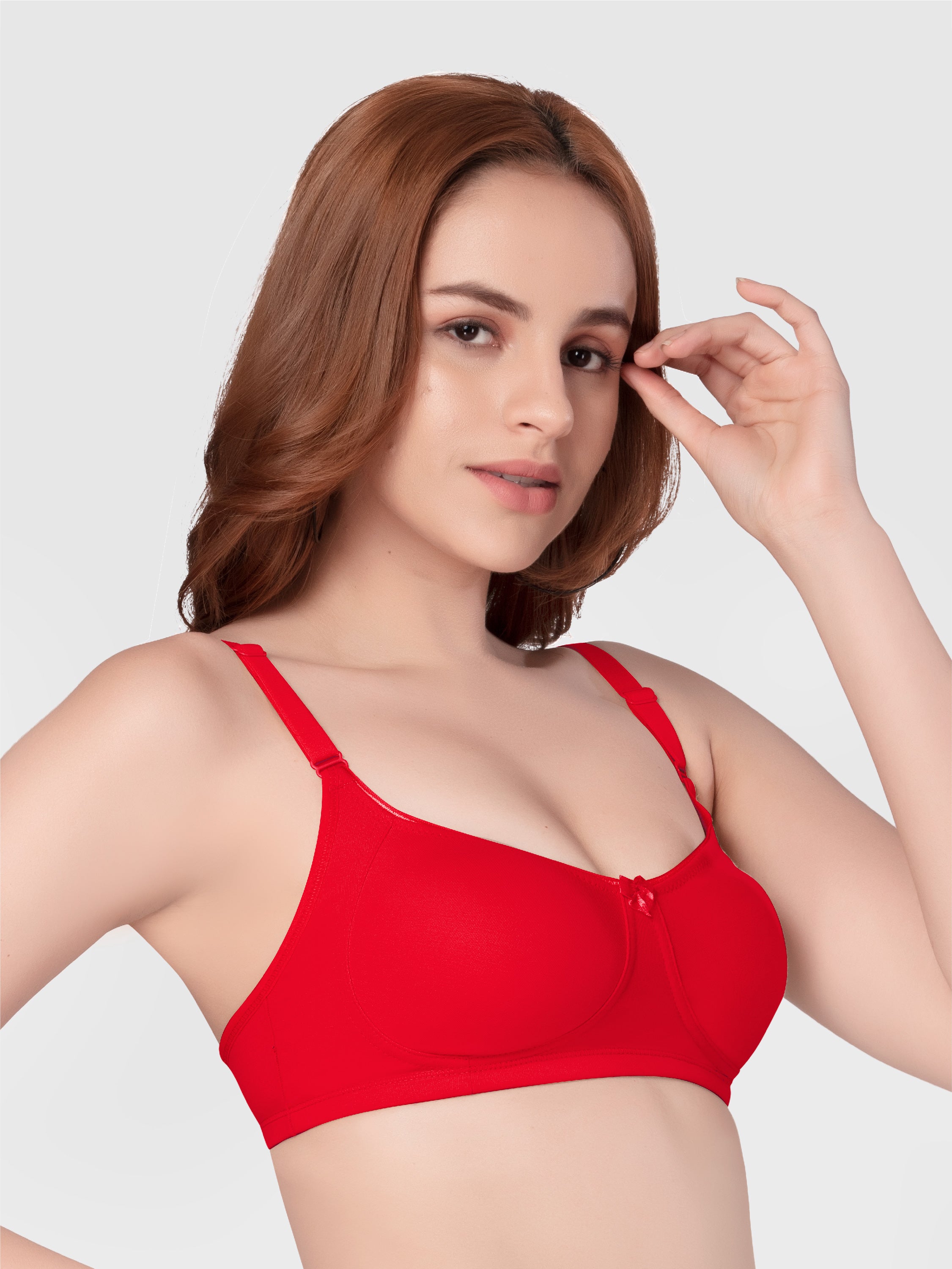 Daisy Dee B Red Non Padded Non-Wired Full Coverage T-Shirt Bra - NZYA-Brilliant Red