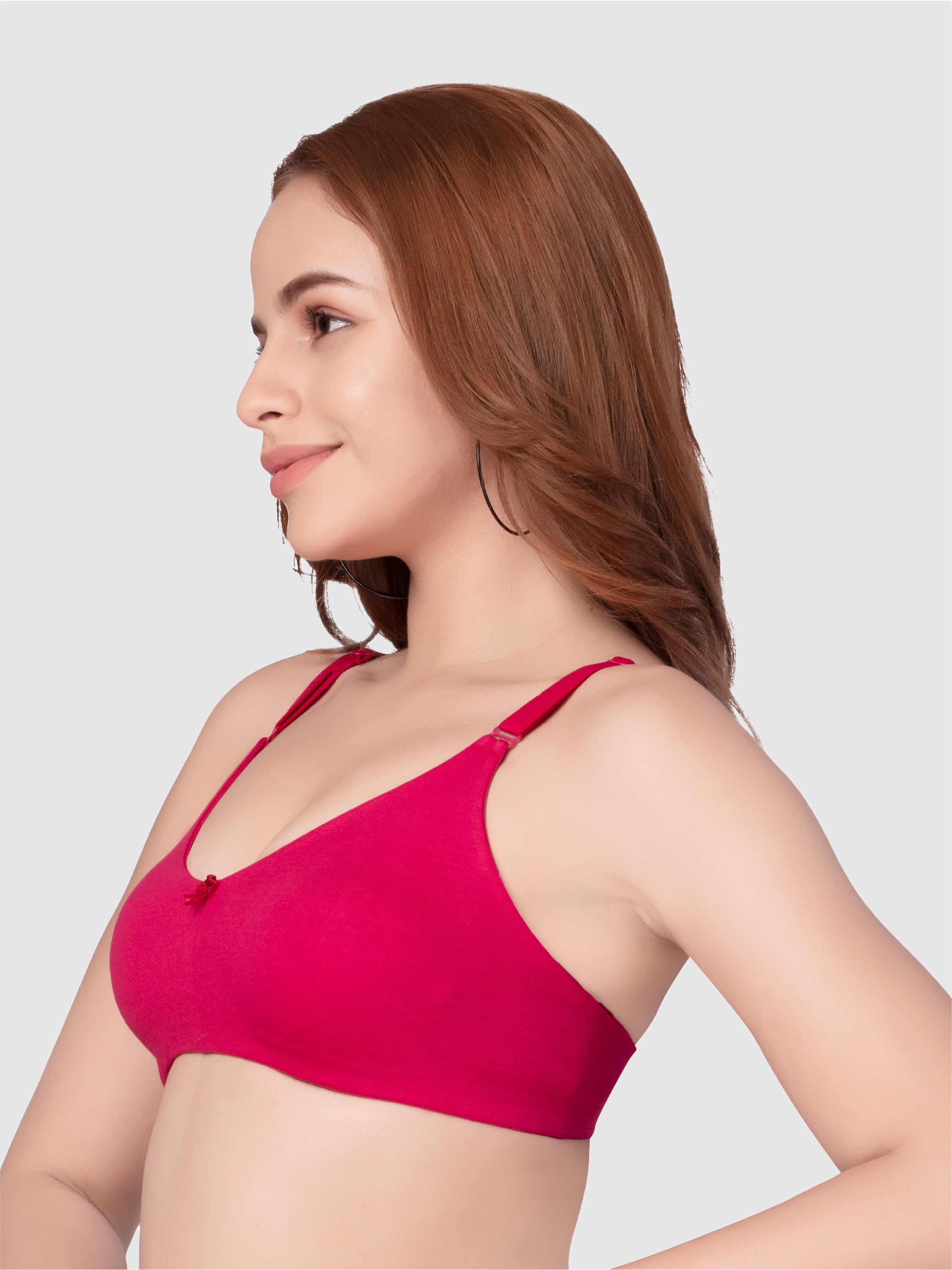 Daisy Dee Rani Pink Non Padded Non-Wired Full Coverage T-Shirt Bra - NANYA-Rani Pink