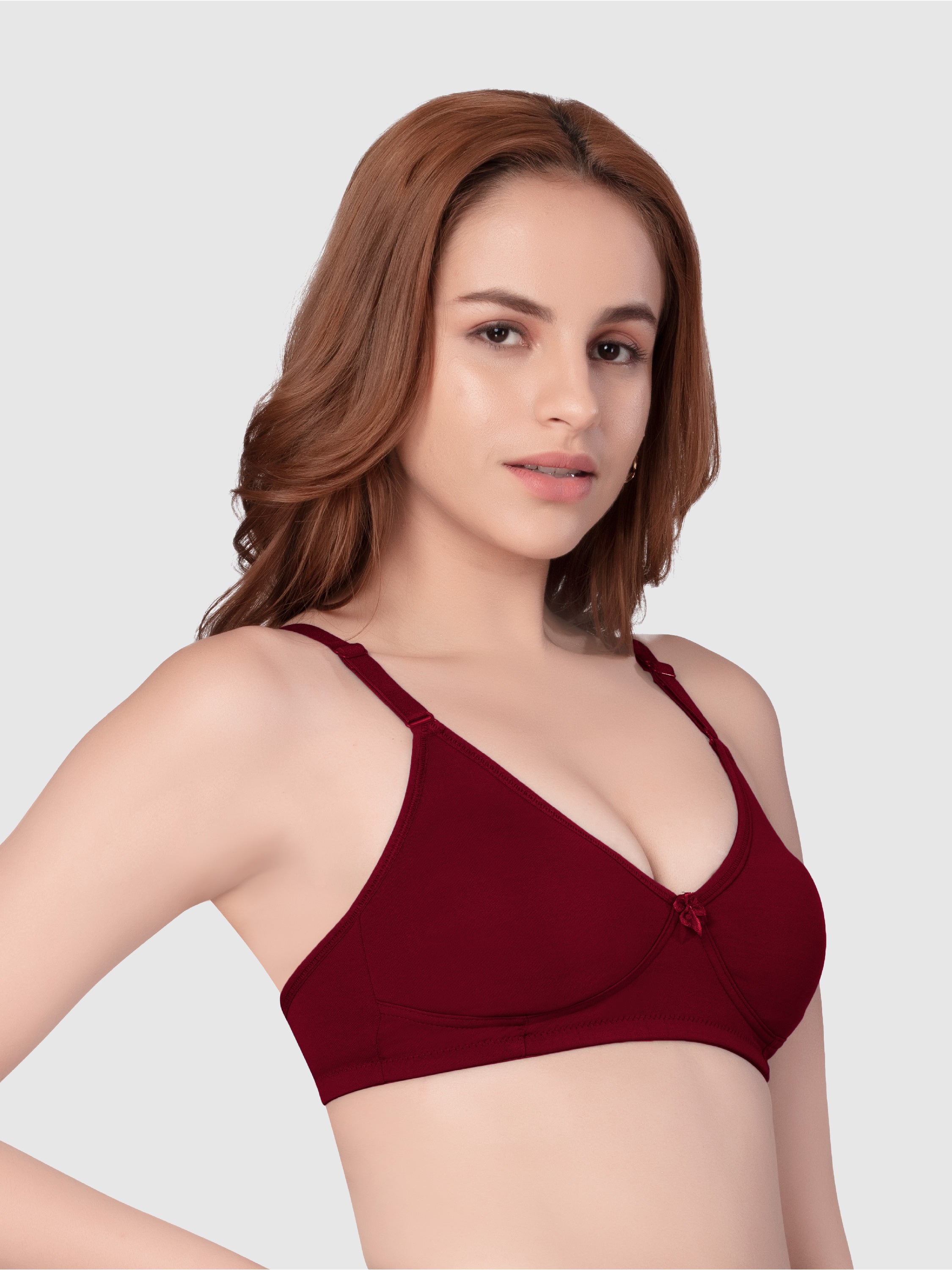 Daisy Dee Dusty maroon Non Padded Non-Wired Full Coverage T-Shirt Bra - NSNA-Dusty Maroon