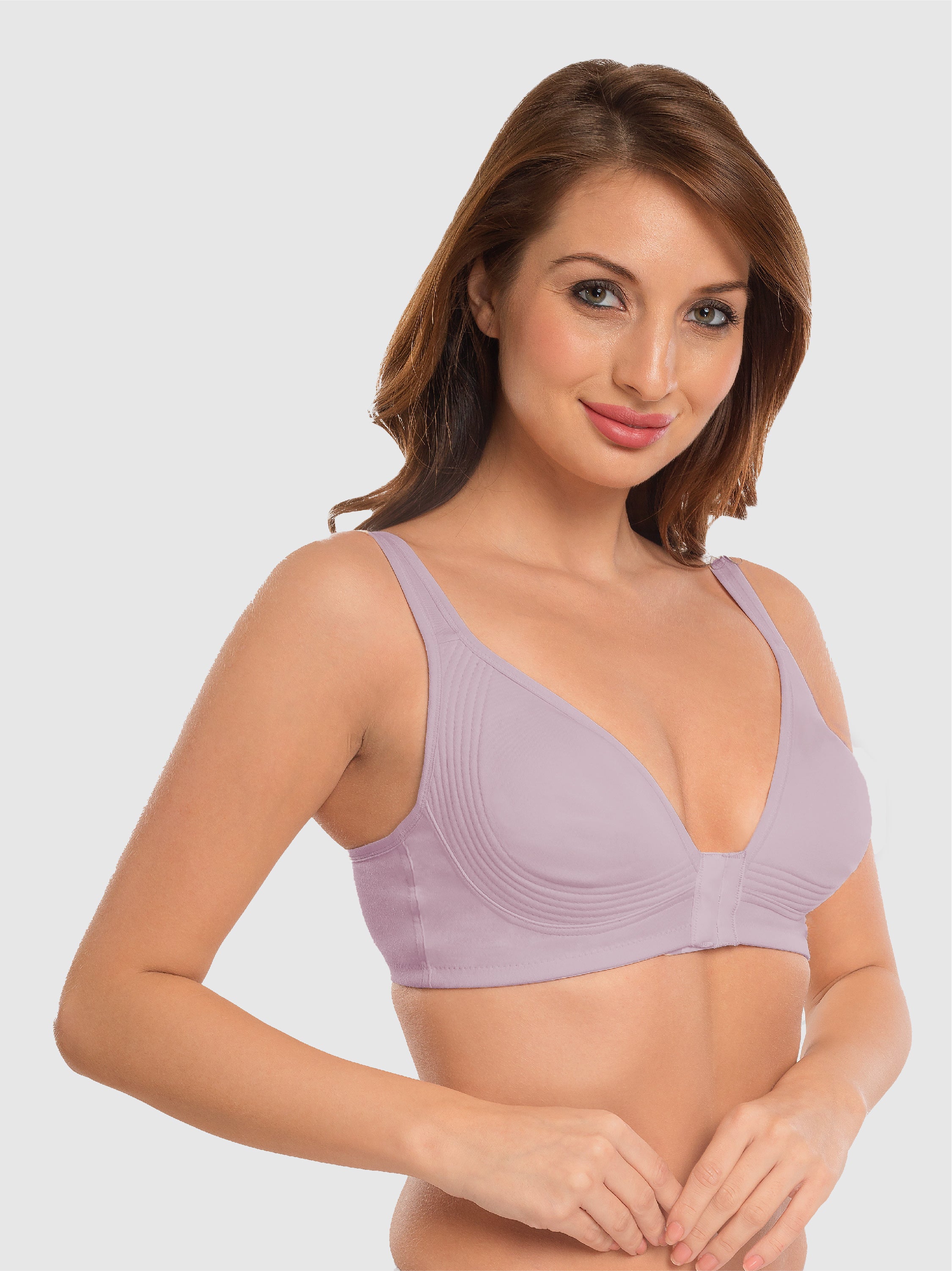Daisy Dee Berry Non Padded Non-Wired Full Coverage Front Open Bra - NRIA-Berry