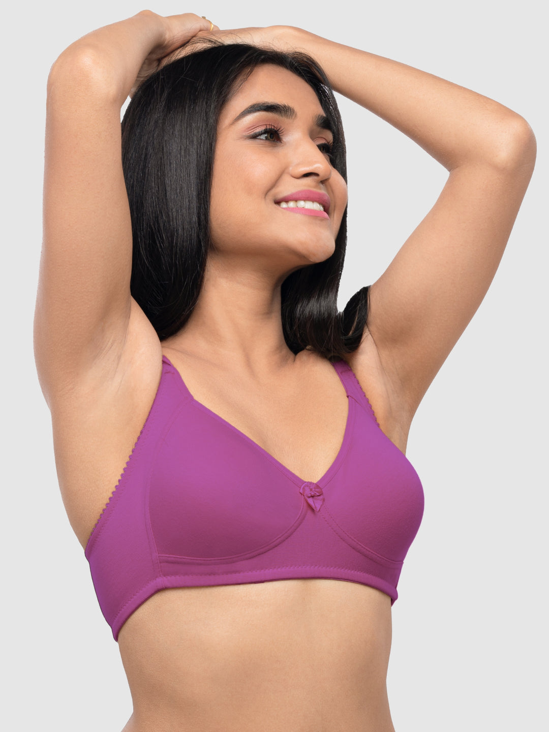 Lovable Multicolor Non Padded Non Wired Full Coverage Bra - (Pack of 2) Contours- D.Maroon/O.Pink