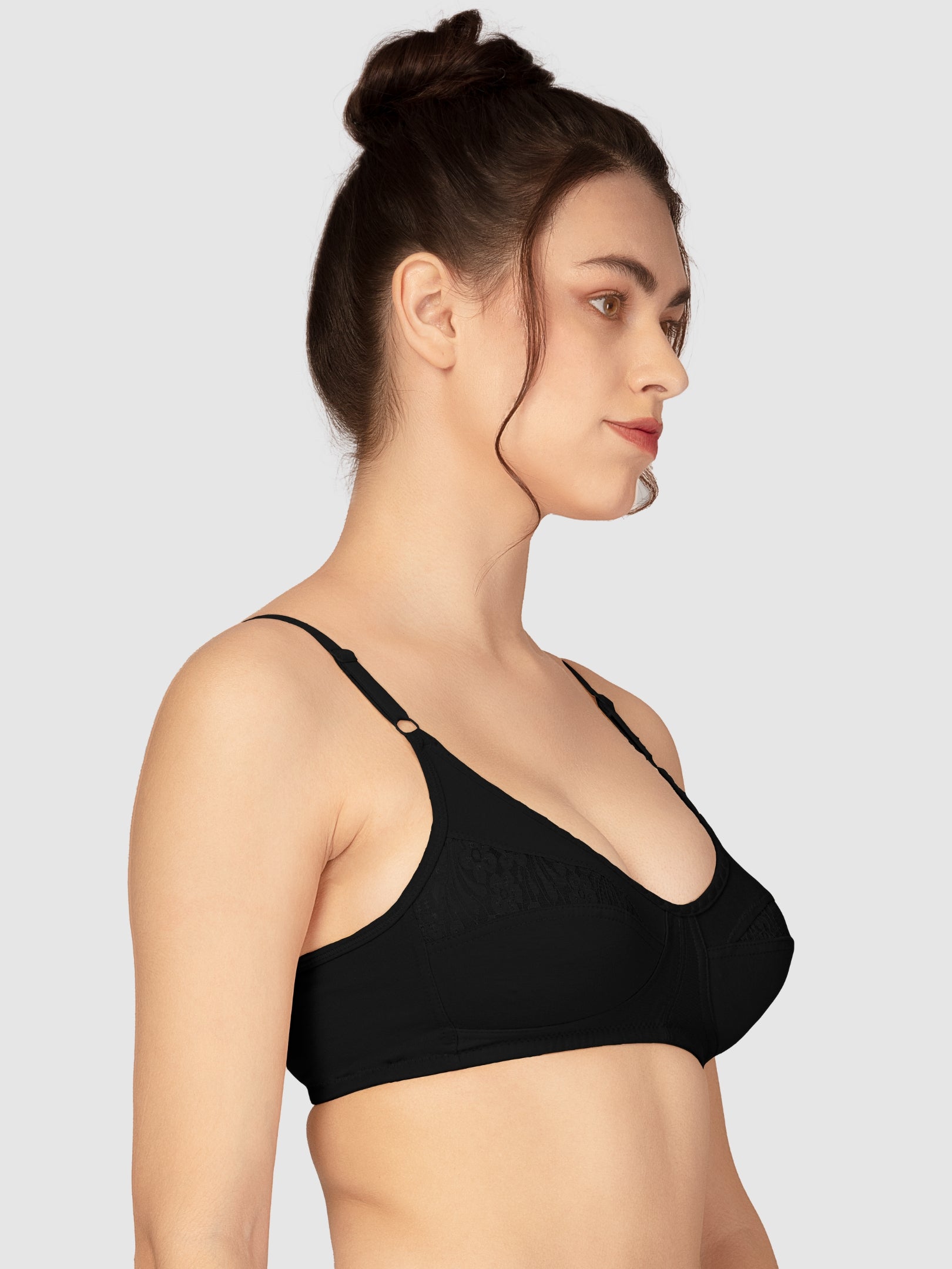 Lovable Black Non Padded Non Wired Full Coverage Bra L-0196-BLACK