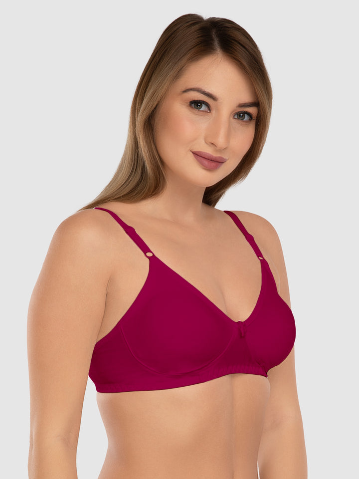 Daisy Dee Peach and R.Pink Non Padded Wirefree Full Coverage Bra Pack of 2 - NLBLA-2PK-PEACH/R.PINK