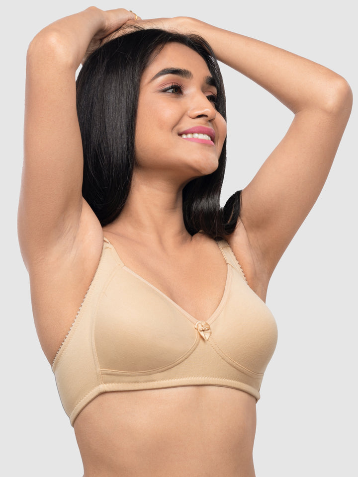 Lovable Multicolor Non Padded Non Wired Full Coverage Bra - (Pack of 2) Contours- Black/Skin