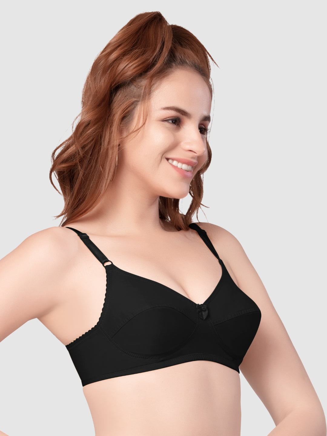 Daisy Dee Black Non Padded Non Wired Full Coverage Bra NMELN-Black