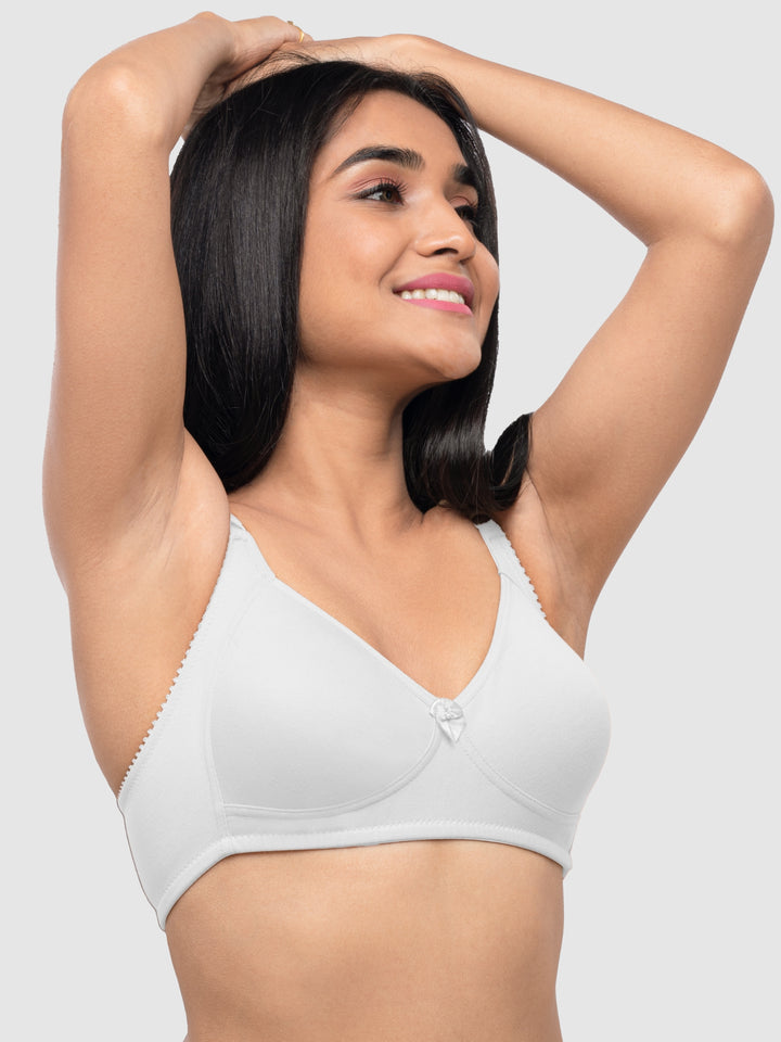 Lovable Multicolor Non Padded Non Wired Full Coverage Bra - (Pack of 2) Contours- White/Skin
