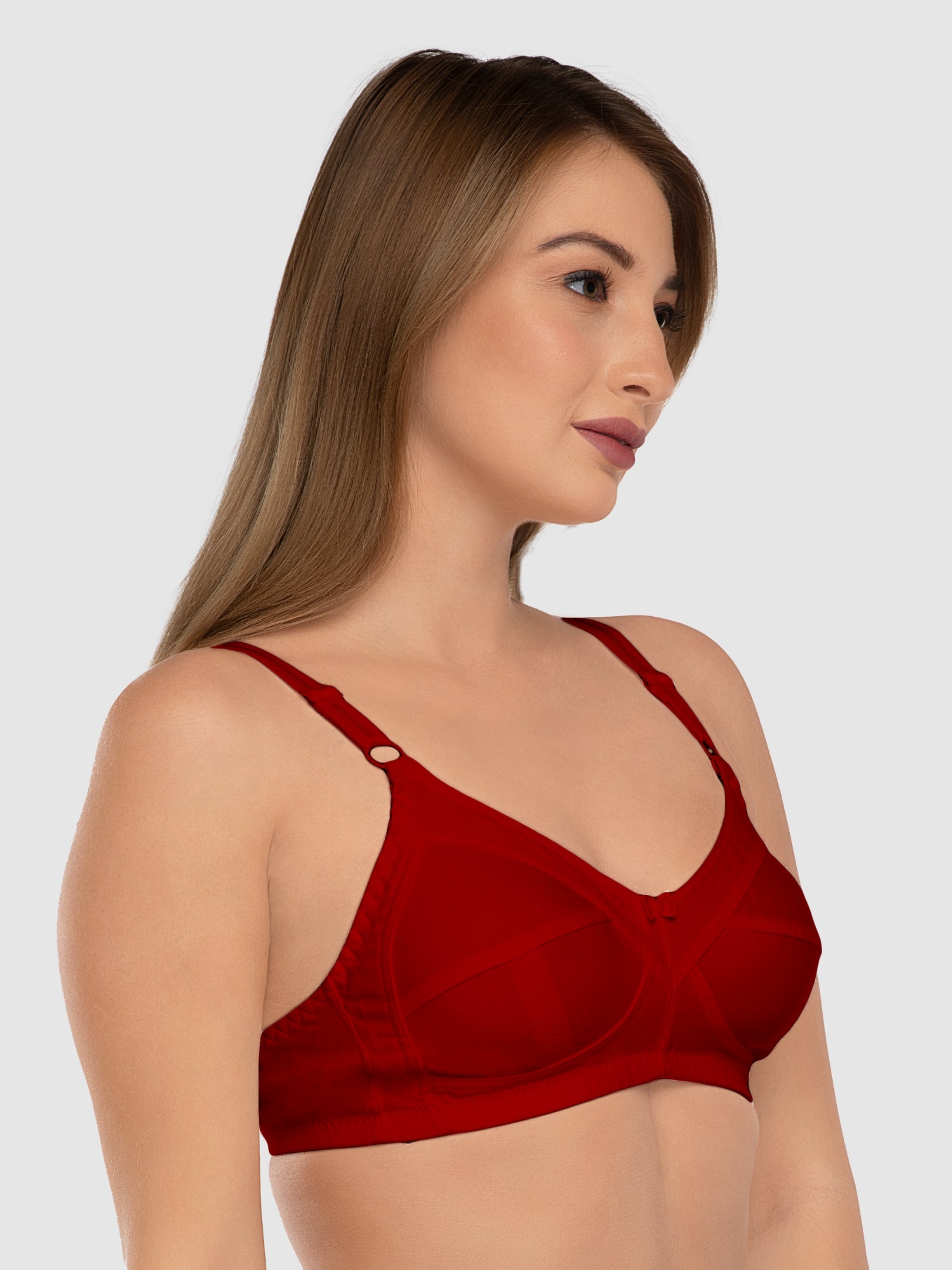 Daisy Dee Red Non Padded Non Wired Full Coverage Bra NSHPU-Red