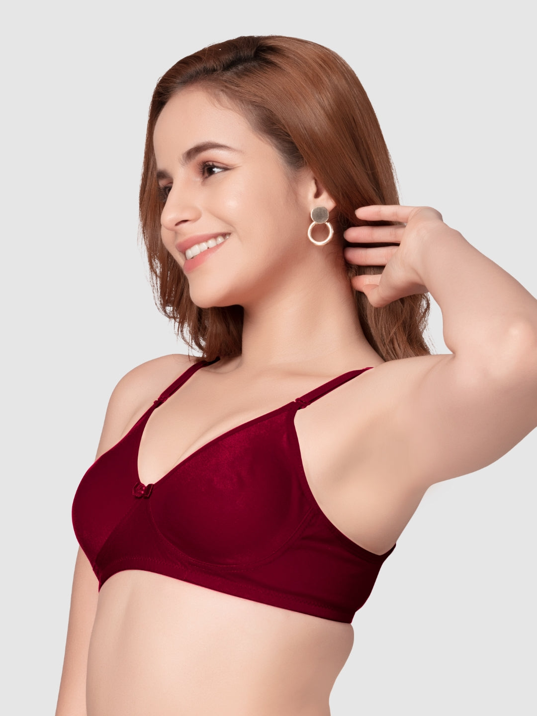 Daisy Dee Multicolor Non Padded Non Wired Full Coverage Bra Pack of 3 - ESPRIT_3PK_BLACK/CARROT/D MAROON