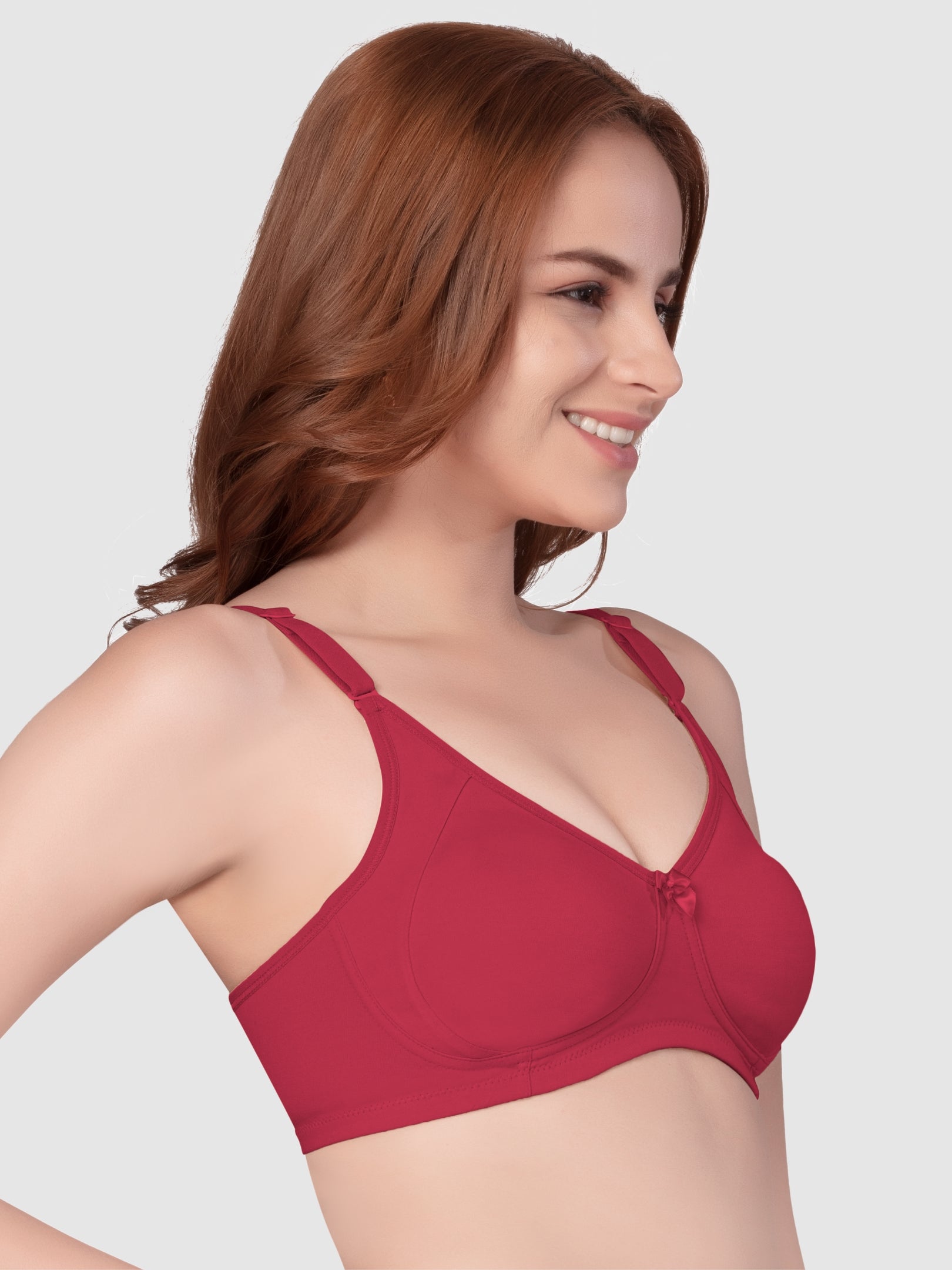 Daisy Dee Crimson Red Lightly Padded Non Wired Full Coverage Bra - NZNTH-Crimson Red