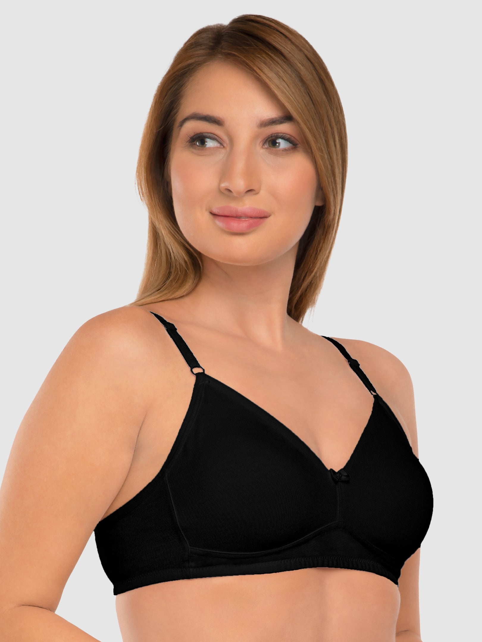 Daisy Dee Black Non Padded Non Wired Full Coverage Bra - NDSZN-Black